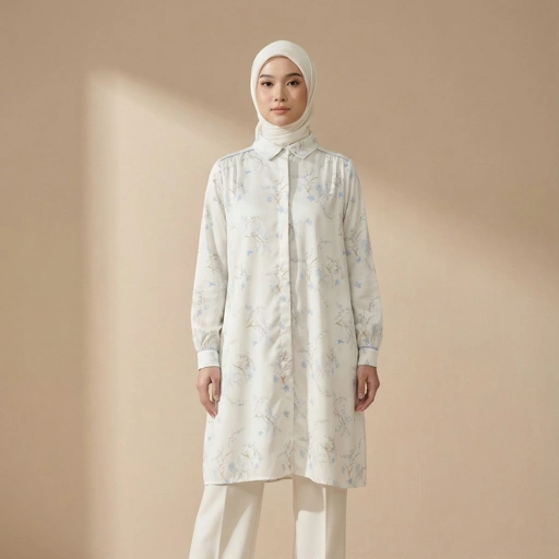 Image of Zoya Nayma Midi Dress - Tunik Wanita Wudhu Busui Friendly - Bahan Premium Sateen
