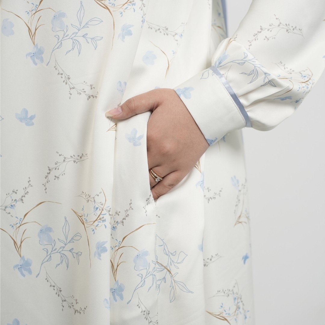Zoya Nayma Midi Dress - Tunik Wanita Wudhu Busui Friendly - Bahan Premium Sateen