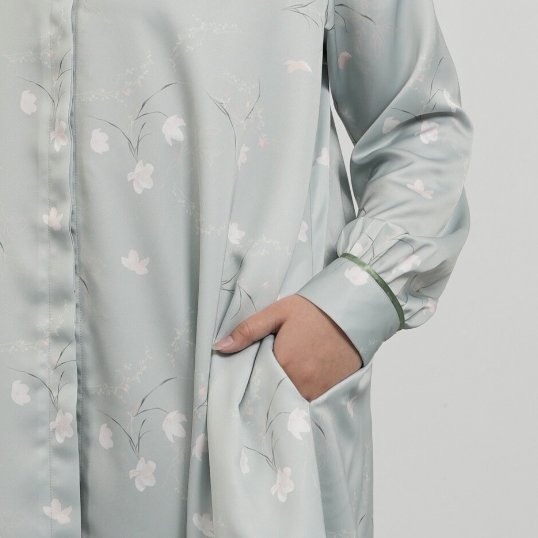 Zoya Nayma Midi Dress - Tunik Wanita Wudhu Busui Friendly - Bahan Premium Sateen