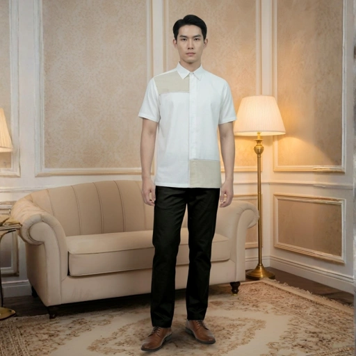 Image of Zoya Nofal Menswear - Baju Koko Pria Lengan Pendek - Bahan Cotton Blend