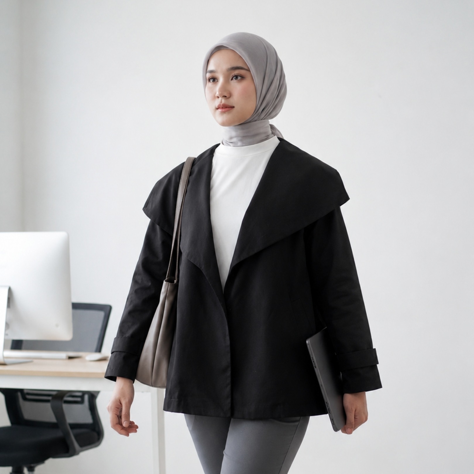 Zoya Oversized Draped Z01 Officewear - Jacket Outwear - Bahan Maharani