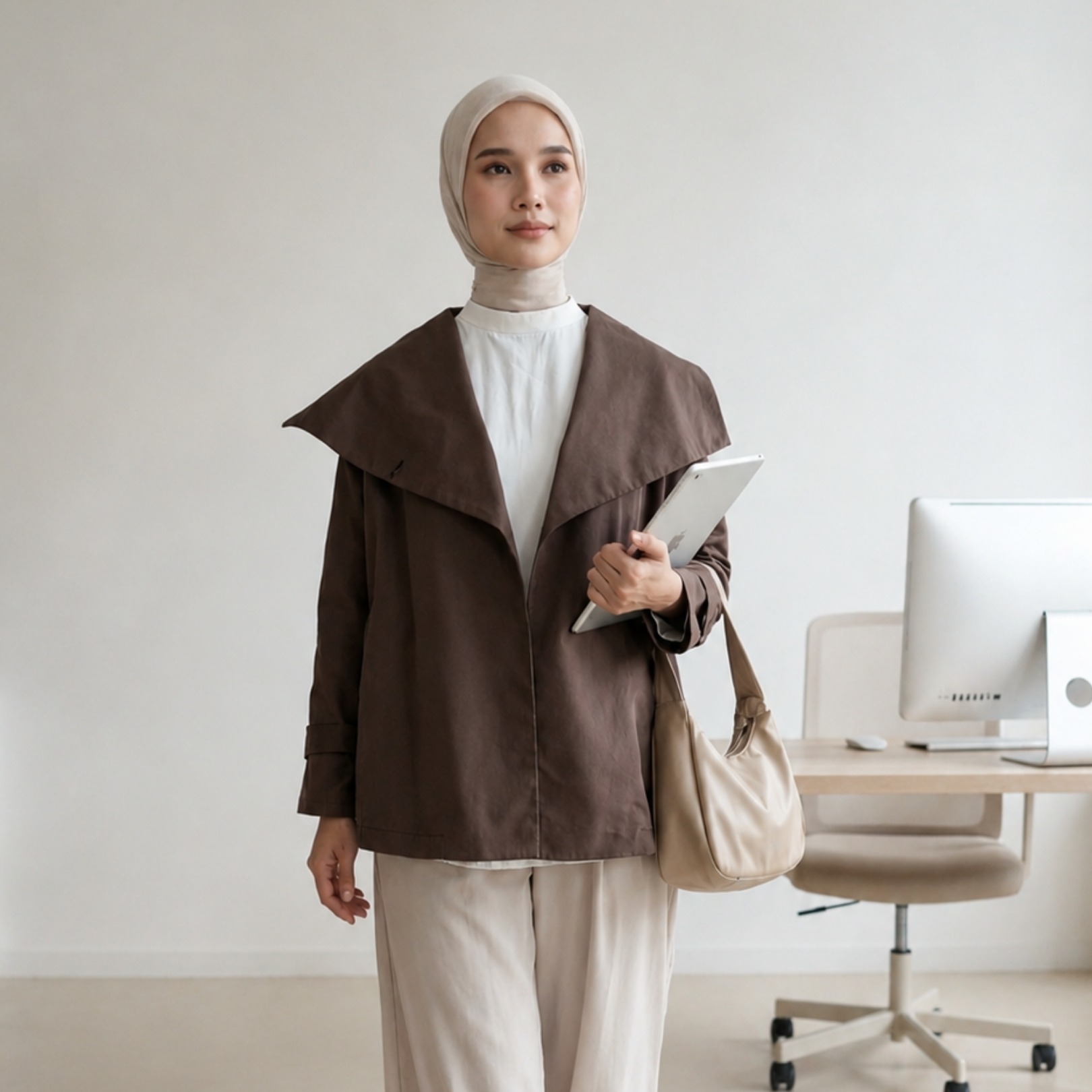 Zoya Oversized Draped Z01 Officewear - Jacket Outwear - Bahan Maharani