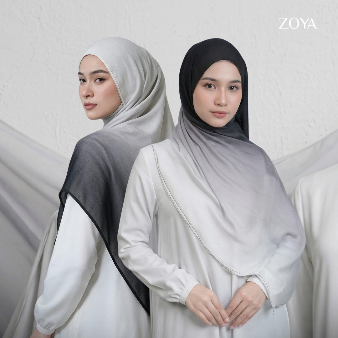 Zoya Pashmina Gradient Eira - Hijab Pashmina Gradasi - Bahan Voal Viscose