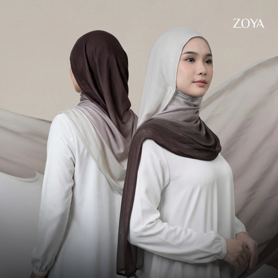 Zoya Pashmina Gradient Eira - Hijab Pashmina Gradasi - Bahan Voal Viscose