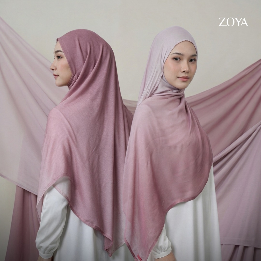 Zoya Pashmina Gradient Eira - Hijab Pashmina Gradasi - Bahan Voal Viscose