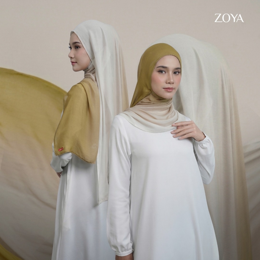 Zoya Pashmina Gradient Eira - Hijab Pashmina Gradasi - Bahan Voal Viscose