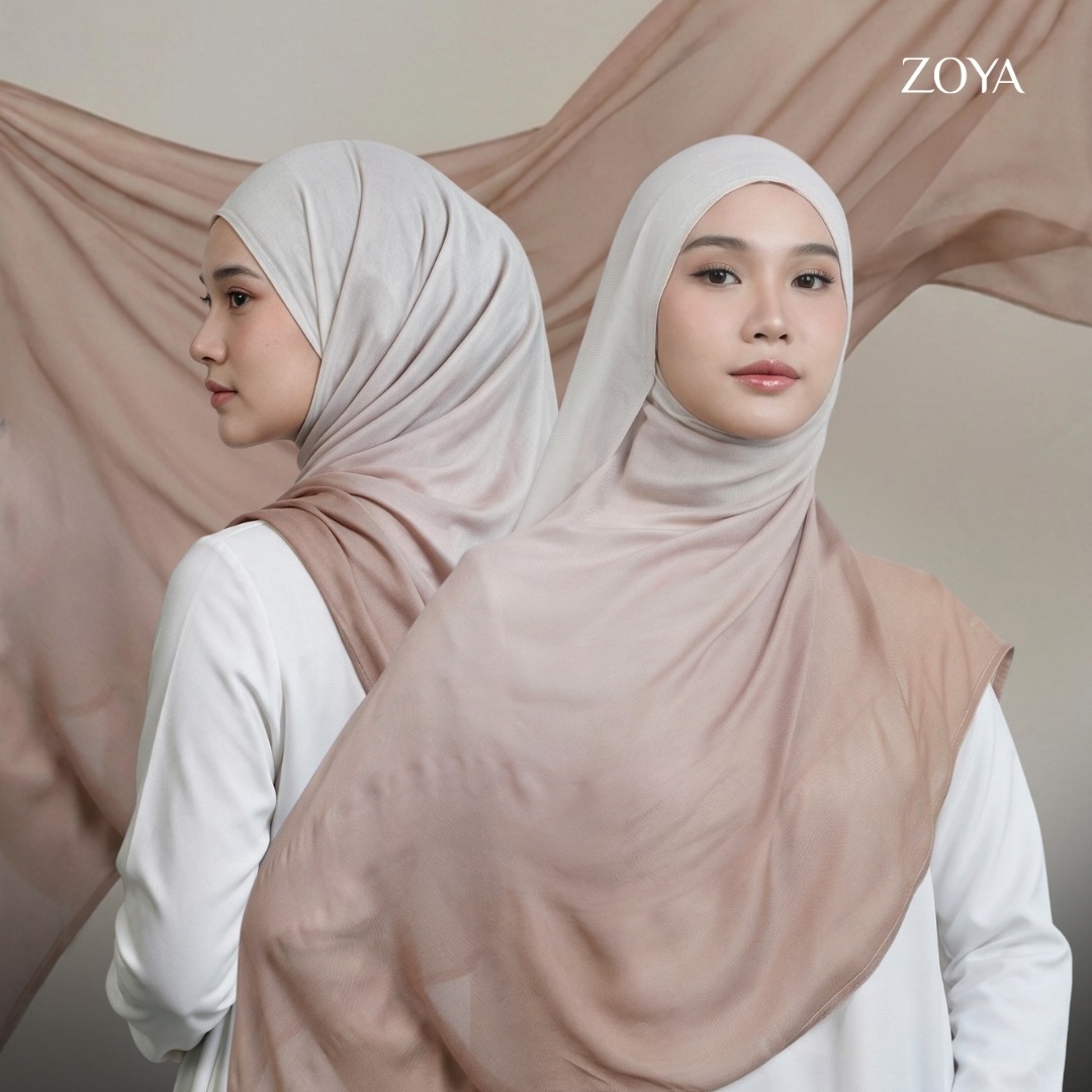 Zoya Pashmina Gradient Eira - Hijab Pashmina Gradasi - Bahan Voal Viscose