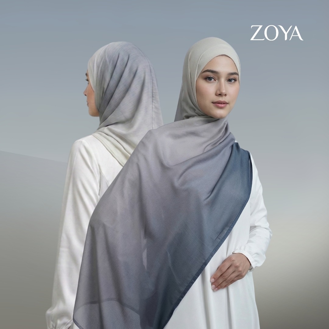 Zoya Pashmina Gradient Prisma - Hijab Pashmina Gradasi - Bahan Voal Viscose