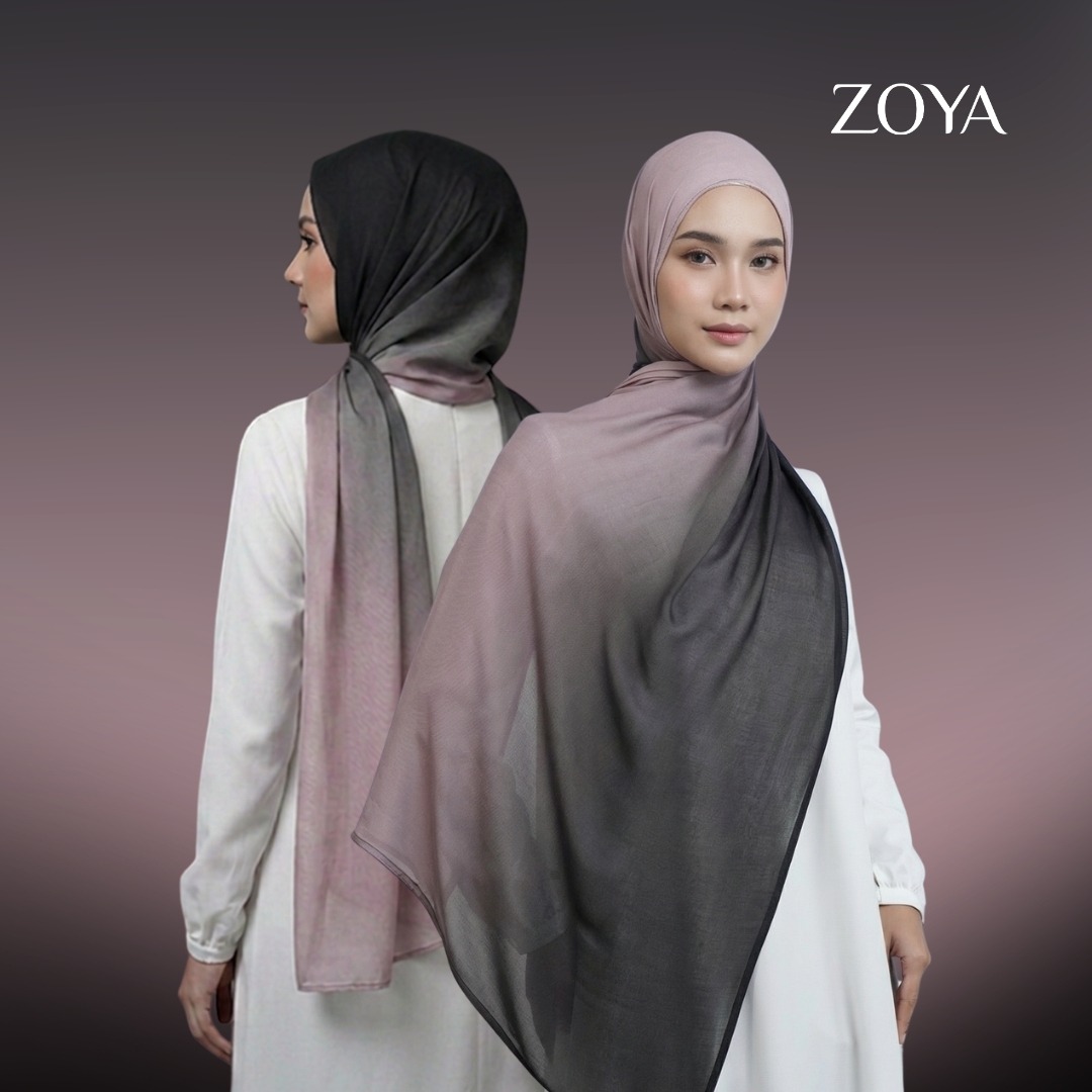 Zoya Pashmina Gradient Prisma - Hijab Pashmina Gradasi - Bahan Voal Viscose