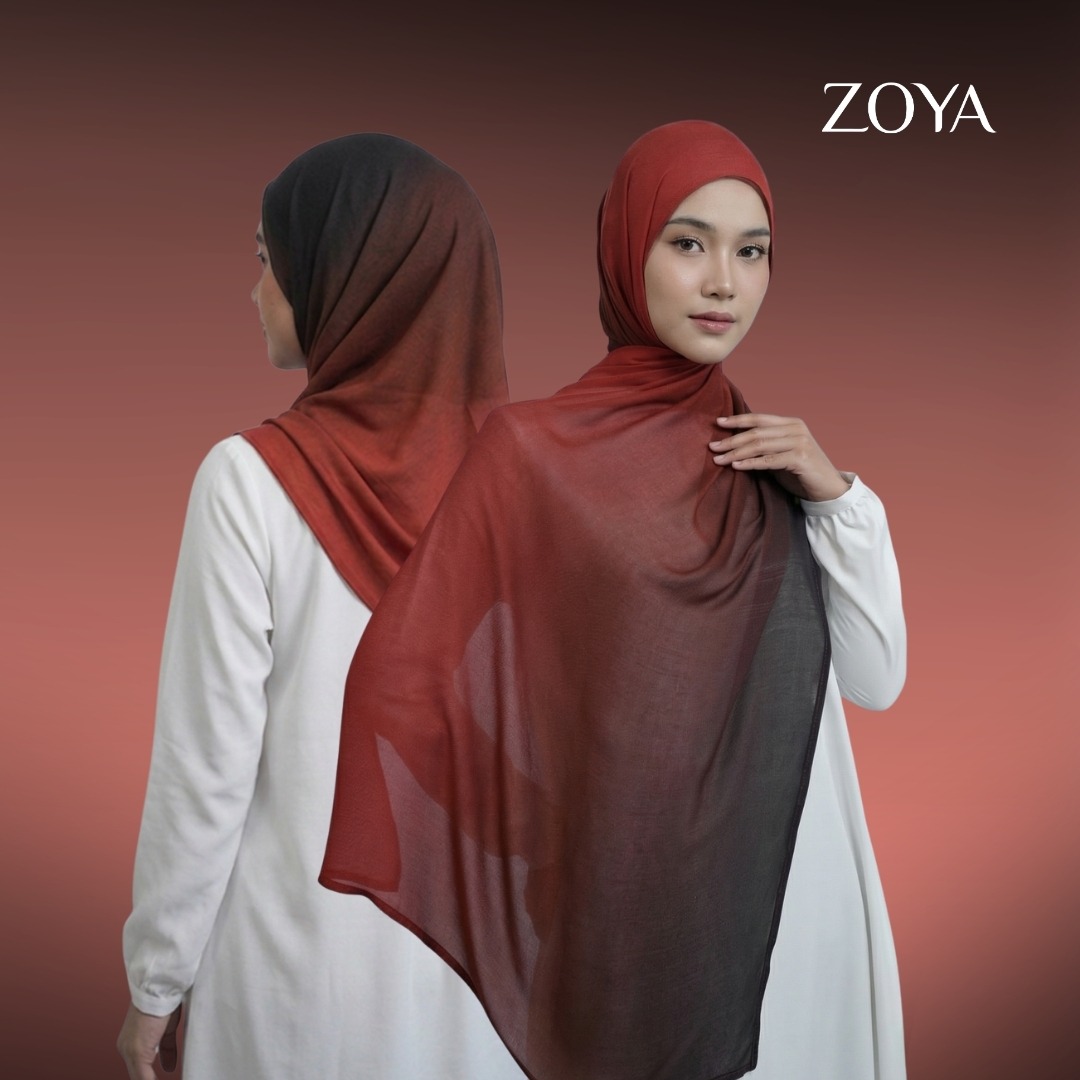Zoya Pashmina Gradient Prisma - Hijab Pashmina Gradasi - Bahan Voal Viscose