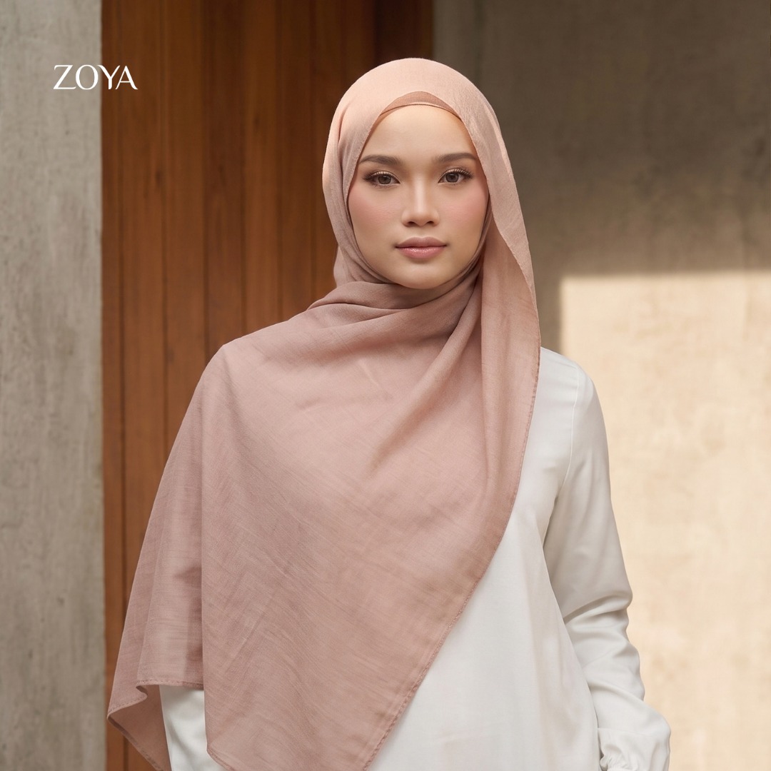 Zoya Pashmina Kyna - Hijab Pashmina Polos - Bahan Viscose Spandex