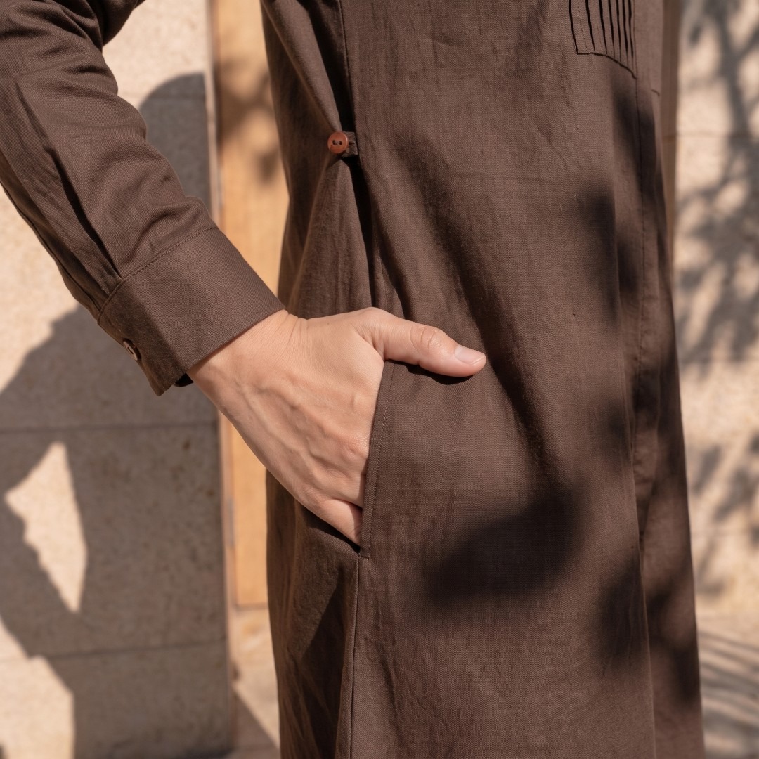 Zoya Pintucked Cotton Midi Dress Z01 - Atasan Midi Dress Officewear - Bahan Cotton