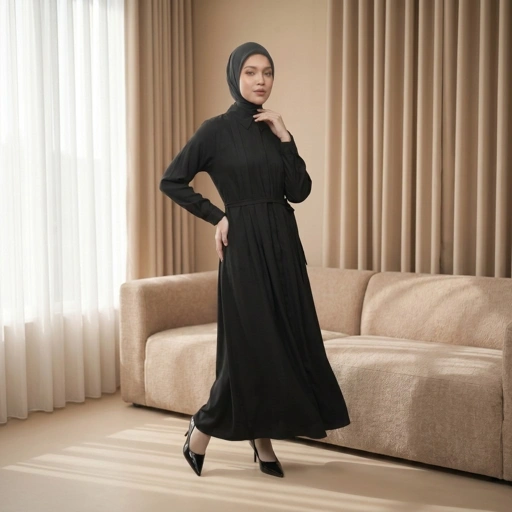 Zoya Pleated Long Dress Z01 - Dress Wanita Wudhu Friendly - Bahan Poly Flowy