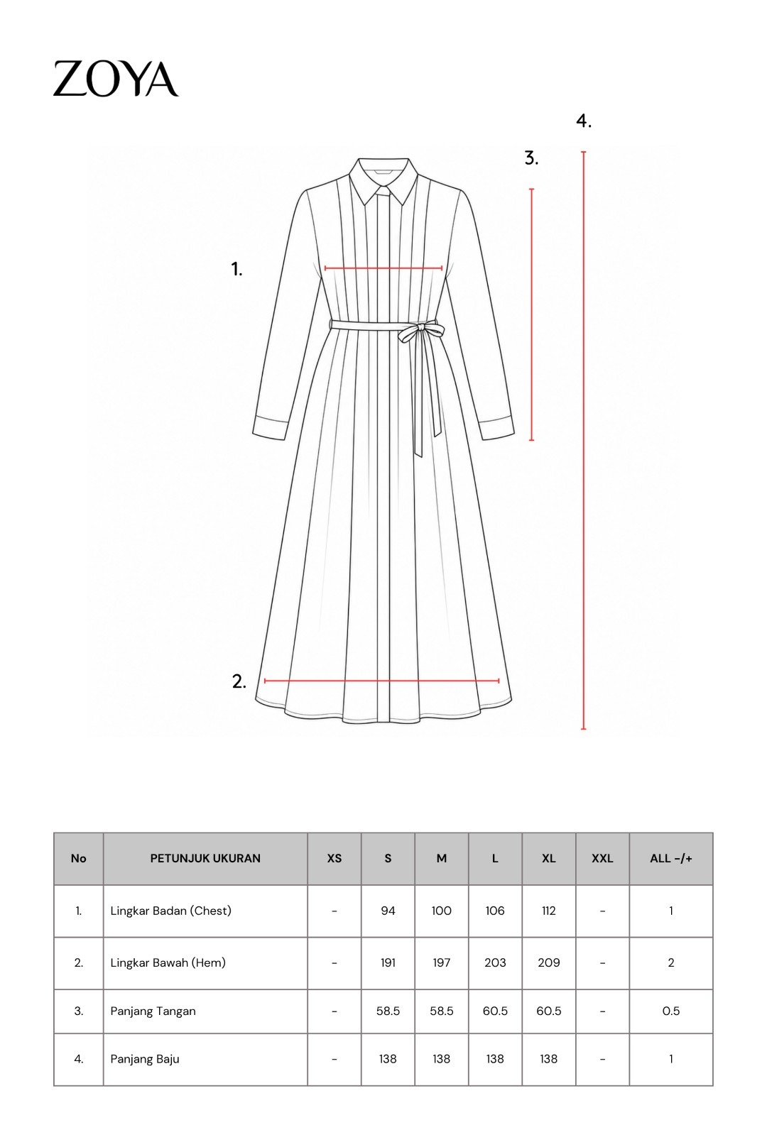 Zoya Pleated Long Dress Z01 - Dress Wanita Wudhu Friendly - Bahan Poly Flowy