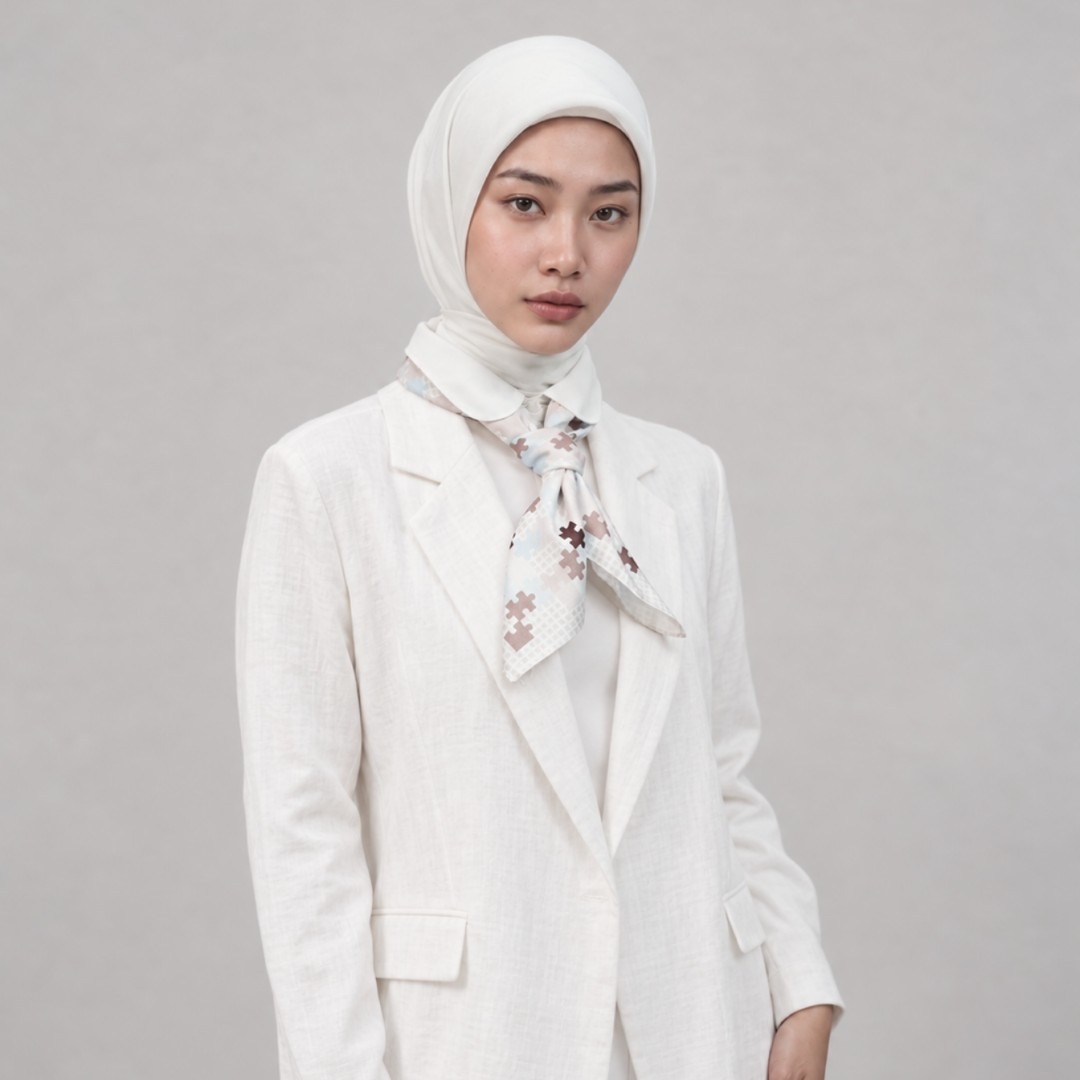 Zoya - Puzzle Grid Syal Scarf Motif Premium