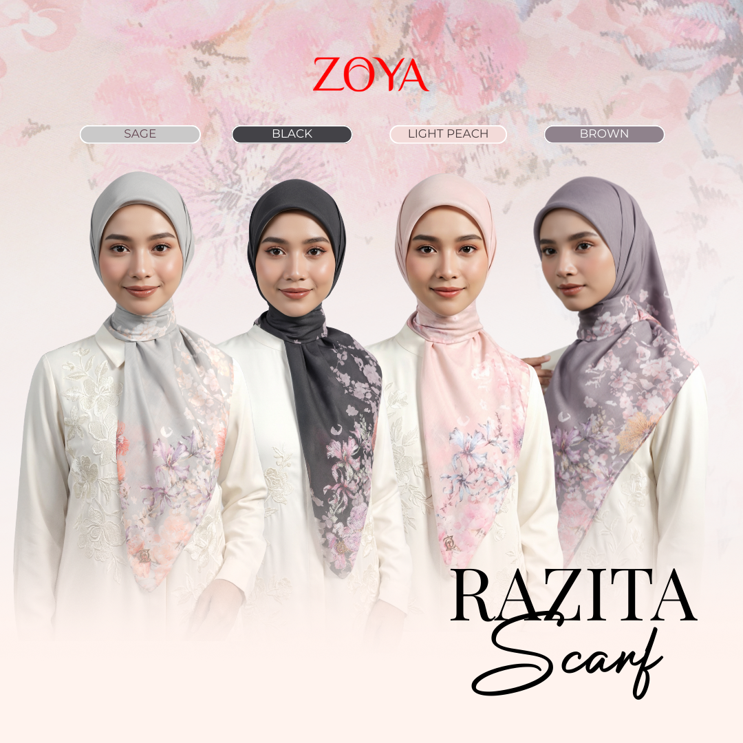 Zoya - Razita Print Scarf - Kerudung Hijab Segi Empat Motif Premium - Box