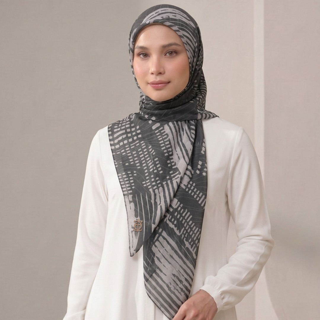 Zoya - Rhea Phase Scarf - Kerudung Hijab Segiempat Motif - Pouch Ziplock