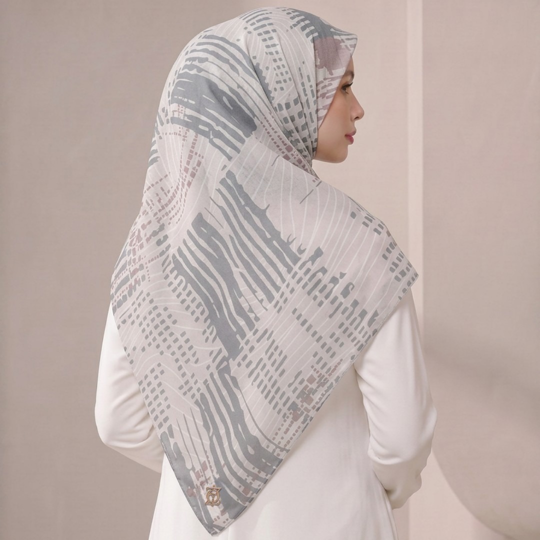 Zoya - Rhea Phase Scarf - Kerudung Hijab Segiempat Motif - Pouch Ziplock