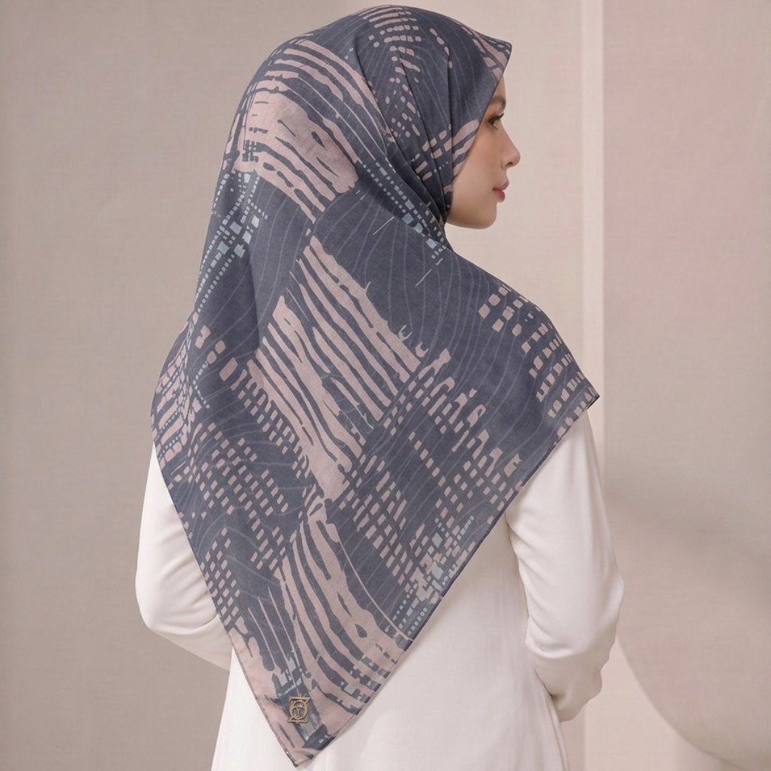 Zoya - Rhea Phase Scarf - Kerudung Hijab Segiempat Motif - Pouch Ziplock