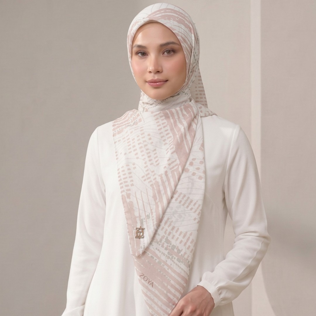 Zoya - Rhea Phase Scarf - Kerudung Hijab Segiempat Motif - Pouch Ziplock
