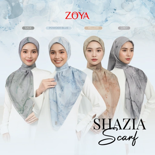 Image of Zoya - Shazia Print Scarf - Premium Motif Rectangular Hijab Veil - Box
