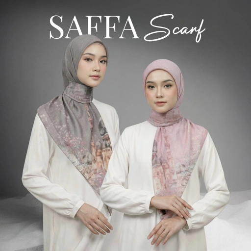 Image of Zoya - Saffa Print Scarf - Kerudung Hijab Segi Empat Motif Premium - Box
