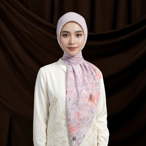 Image of Zoya - Salvia Print Scarf - Kerudung Hijab Segi Empat Motif Premium - Box