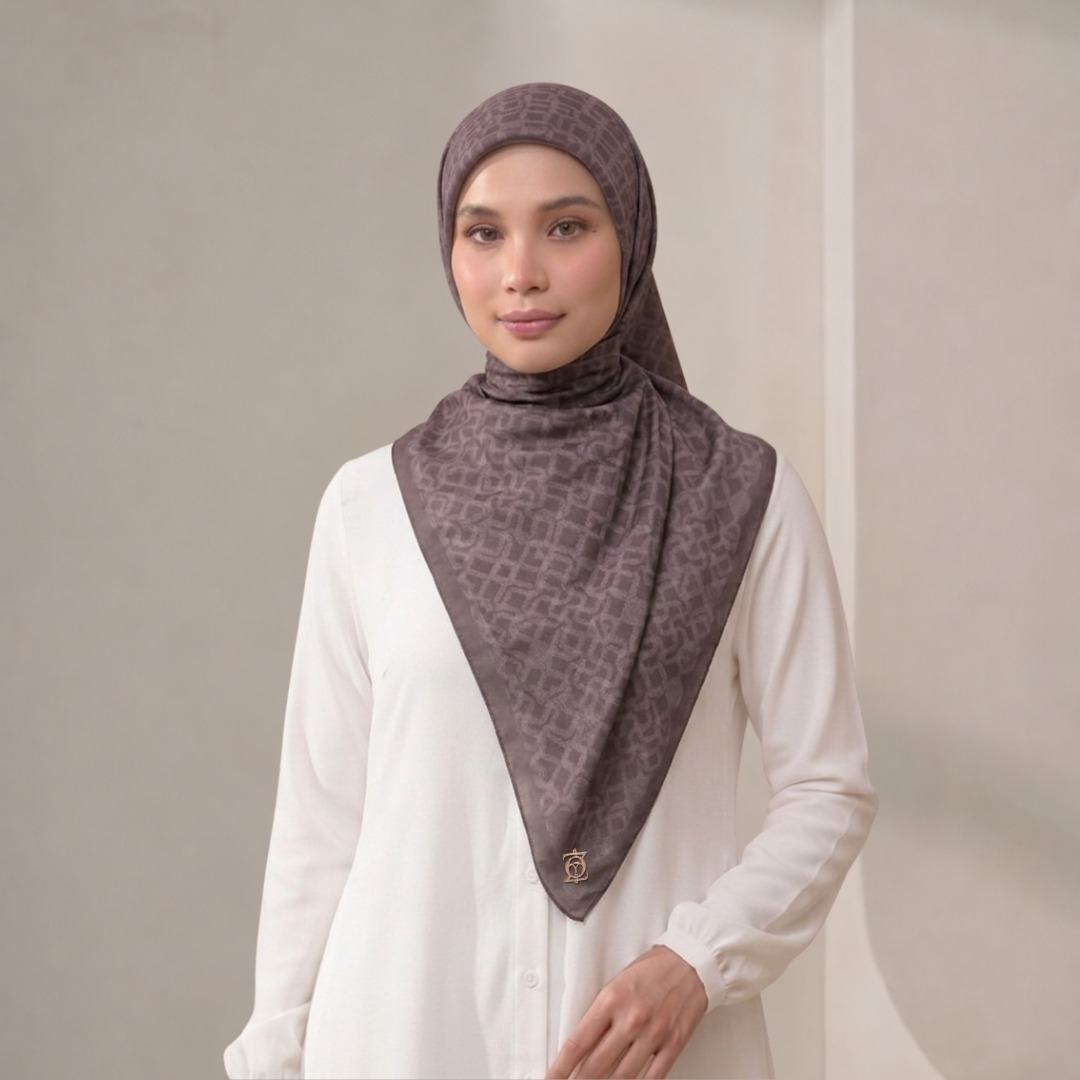 Zoya - Serein Weave Scarf - Kerudung Hijab Segiempat Motif - Pouch Ziplock