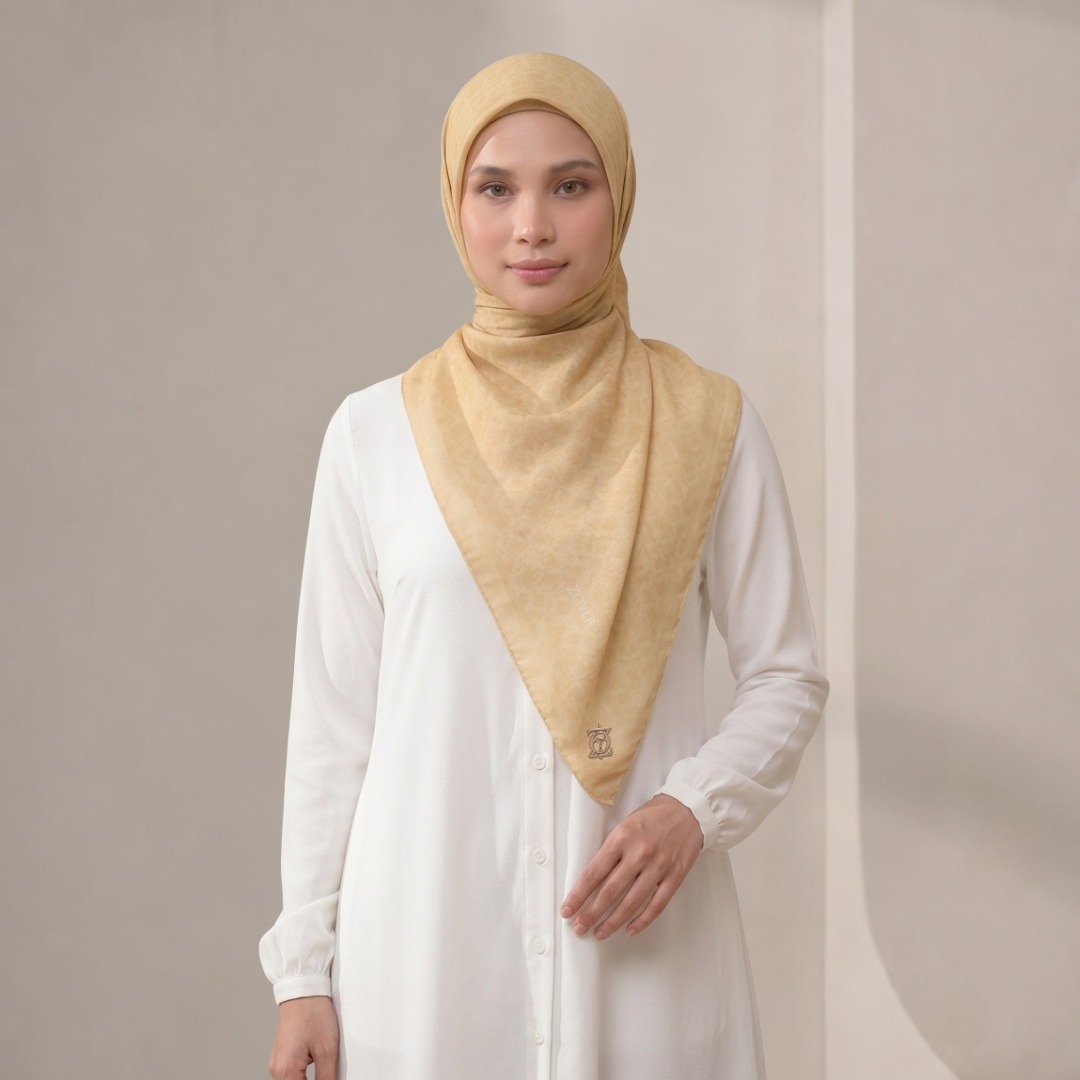Zoya - Serein Weave Scarf - Kerudung Hijab Segiempat Motif - Pouch Ziplock