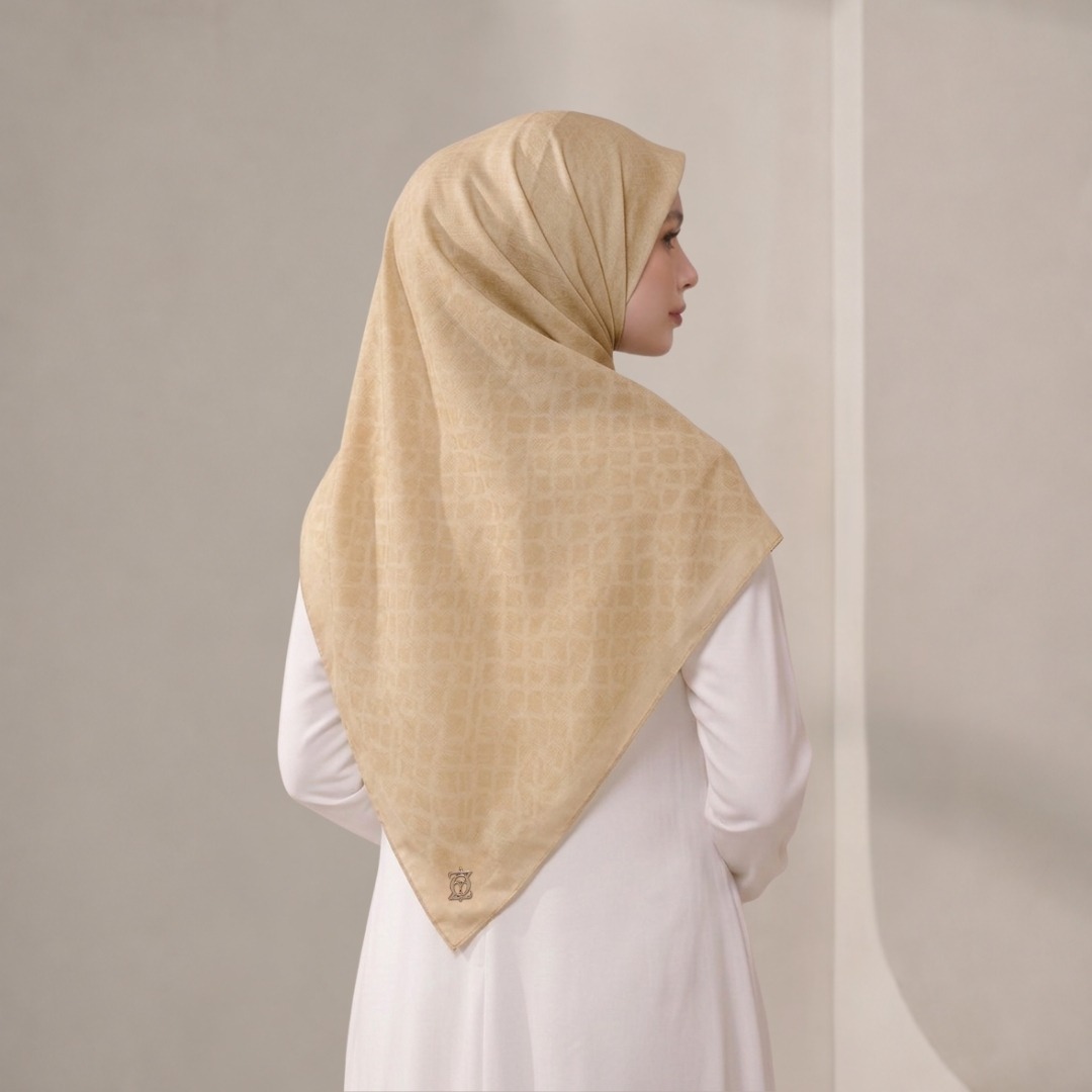 Zoya - Serein Weave Scarf - Kerudung Hijab Segiempat Motif - Pouch Ziplock