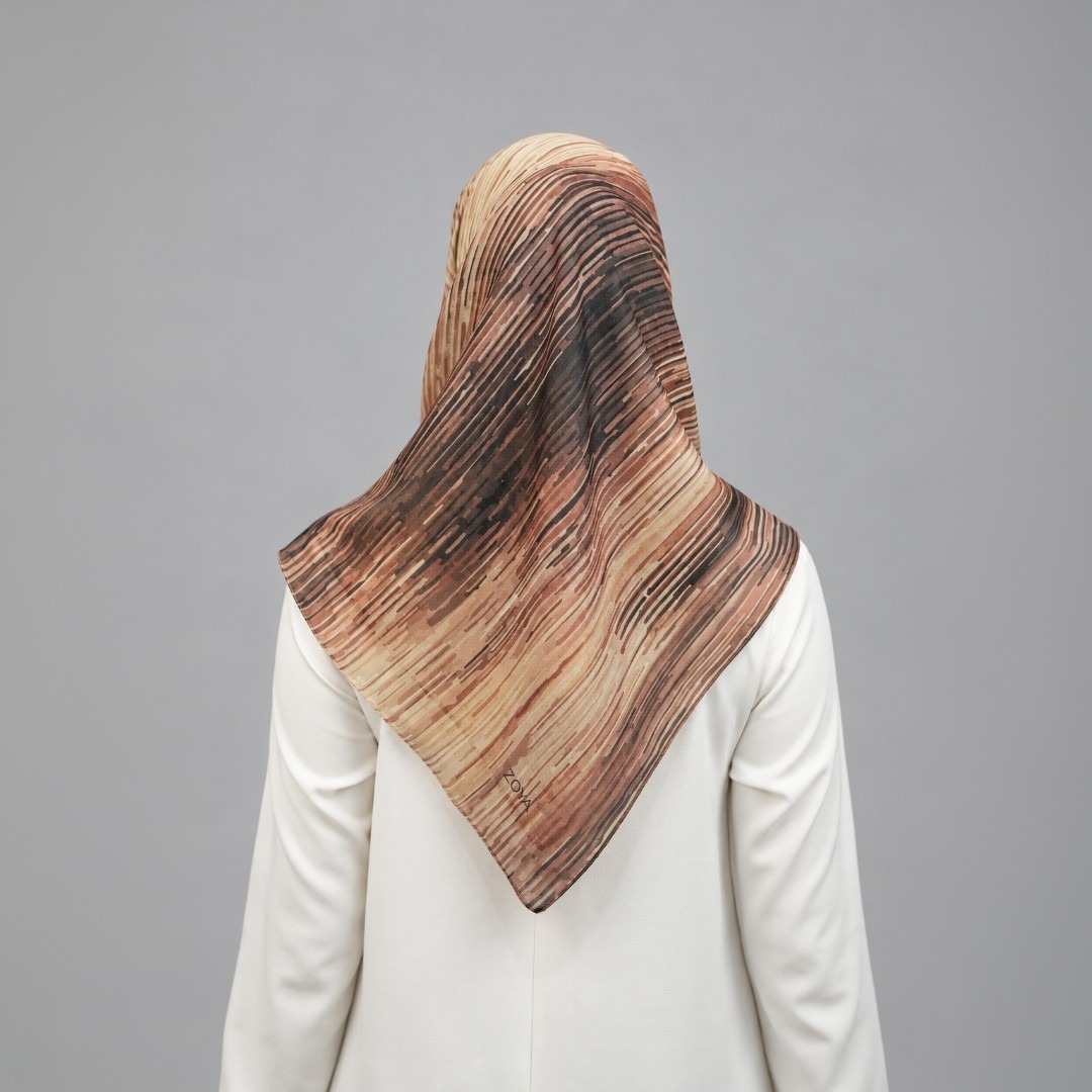 Zoya - Smudge Rug Print Scarf - Kerudung Hijab Segiempat Motif - Bahan Voal