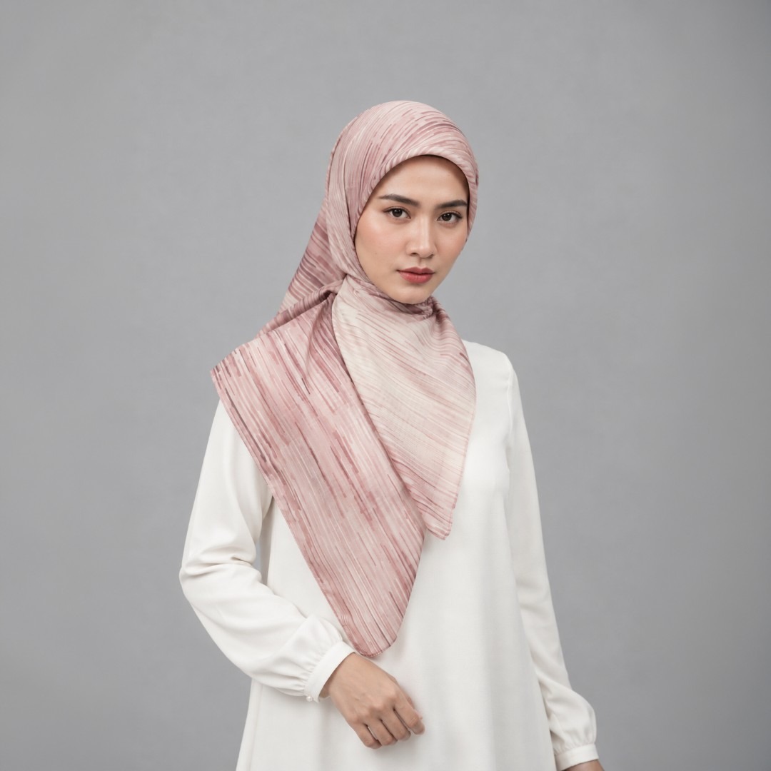 Zoya - Smudge Rug Print Scarf - Kerudung Hijab Segiempat Motif - Bahan Voal