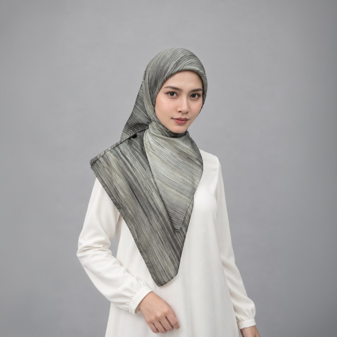 Zoya - Smudge Rug Print Scarf - Kerudung Hijab Segiempat Motif - Bahan Voal