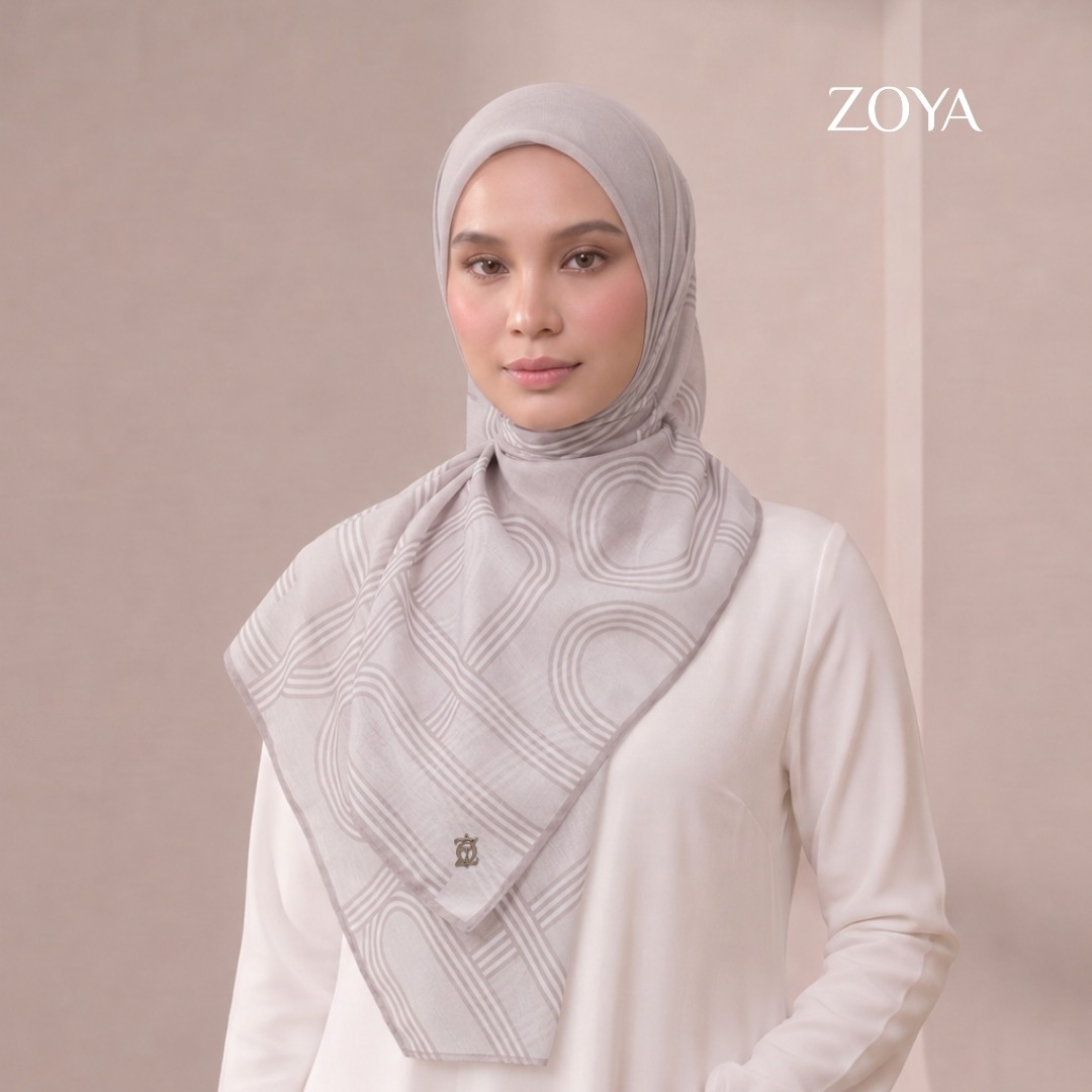 Zoya - Sora Loop Print Scarf - Kerudung Hijab Segi Empat Motif Premium - Box