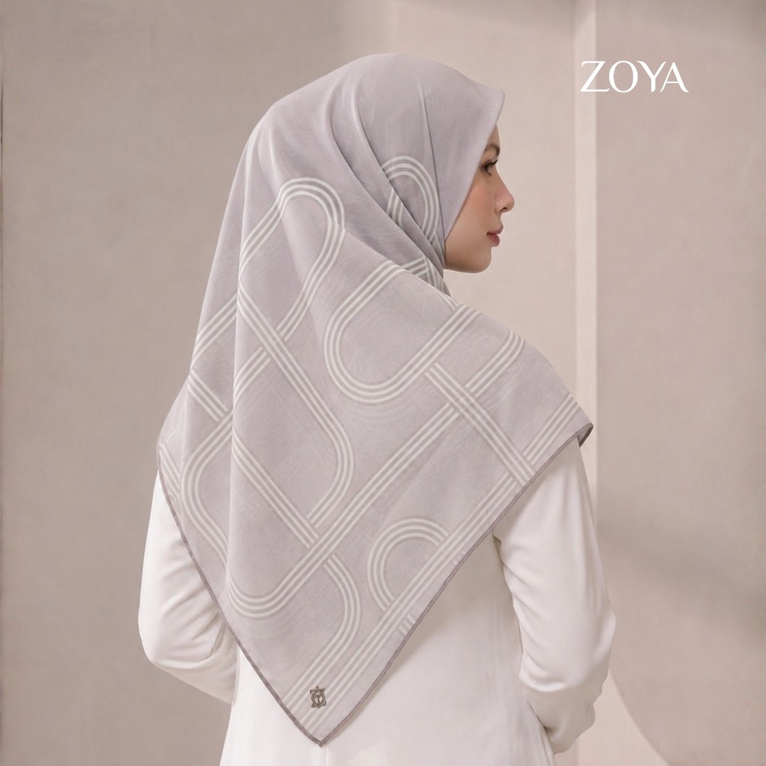 Zoya - Sora Loop Print Scarf - Kerudung Hijab Segi Empat Motif Premium - Box