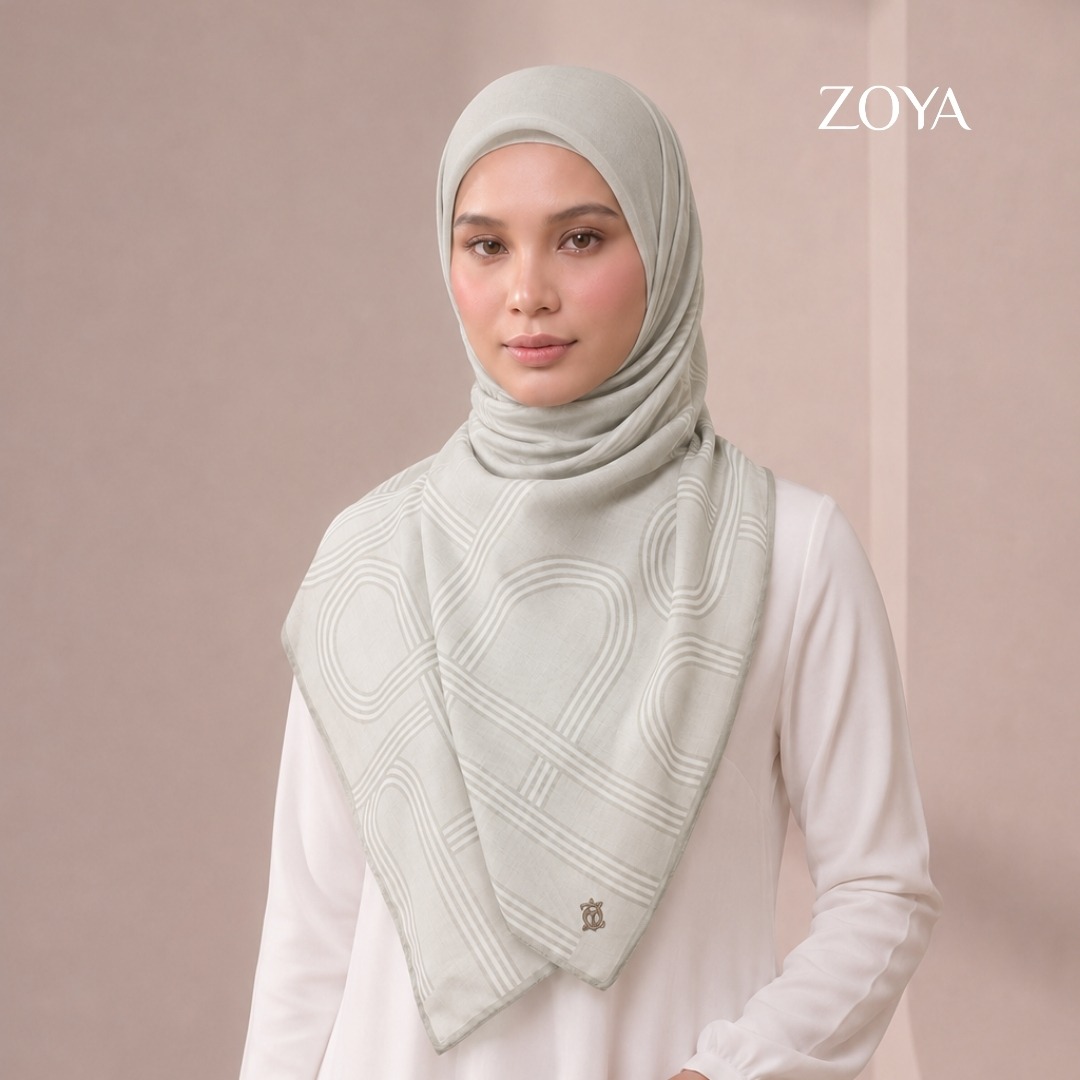 Zoya - Sora Loop Print Scarf - Kerudung Hijab Segi Empat Motif Premium - Box