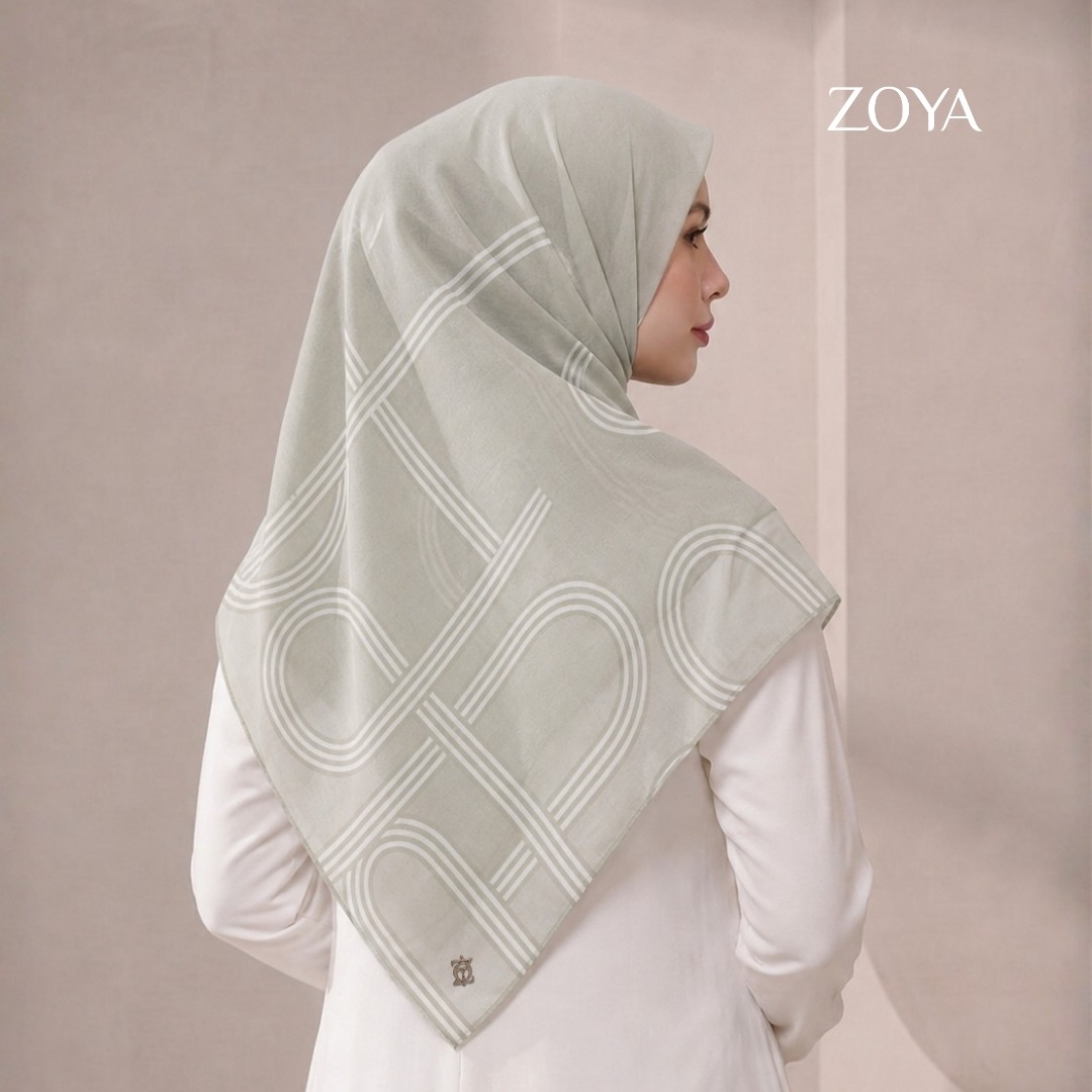 Zoya - Sora Loop Print Scarf - Kerudung Hijab Segi Empat Motif Premium - Box