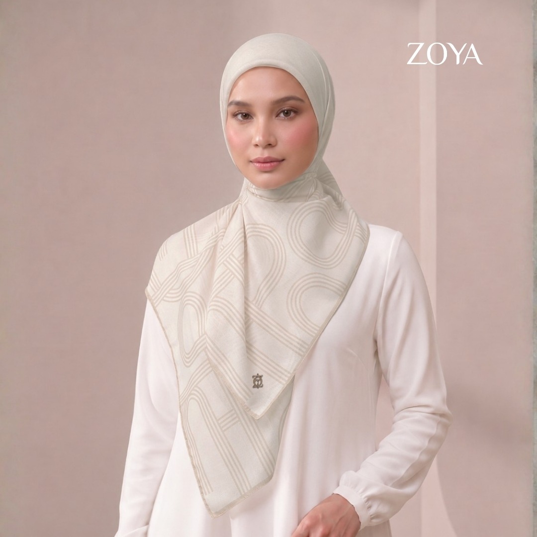Zoya - Sora Loop Print Scarf - Kerudung Hijab Segi Empat Motif Premium - Box