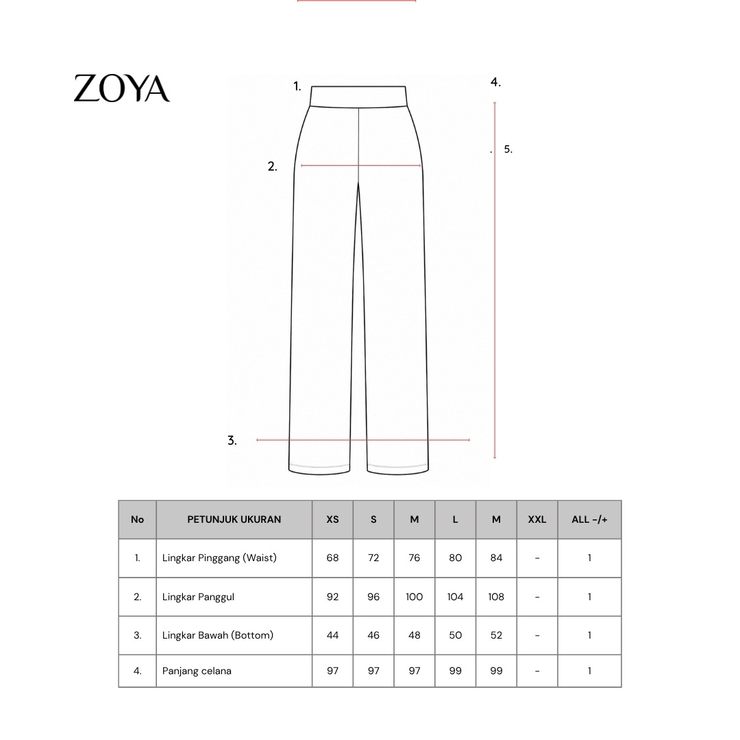 Zoya Straight Loose SL-Z01 Pants - Celana Polos Wanita - Bahan Poly Twill