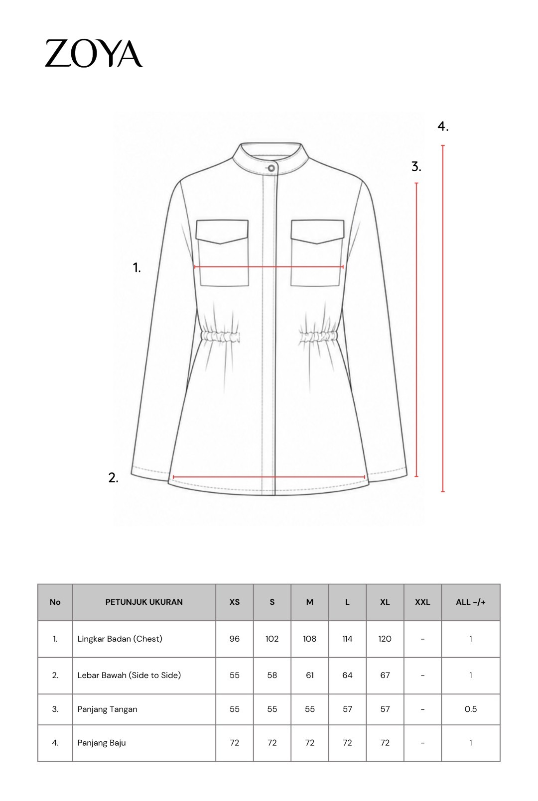 Zoya Utility Zipper Jacket Z01 Officewear - Jacket Outwear - Bahan Poly Twill