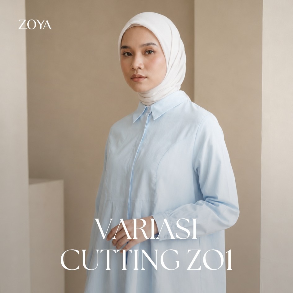Zoya Variasi Cutting Shirt VC-Z01 - Atasan Blouse Officewear - Bahan Cotton