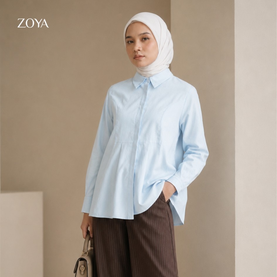 Zoya Variasi Cutting Shirt VC-Z01 - Atasan Blouse Officewear - Bahan Cotton