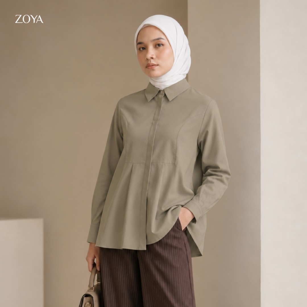 Zoya Variasi Cutting Shirt VC-Z01 - Atasan Blouse Officewear - Bahan Cotton