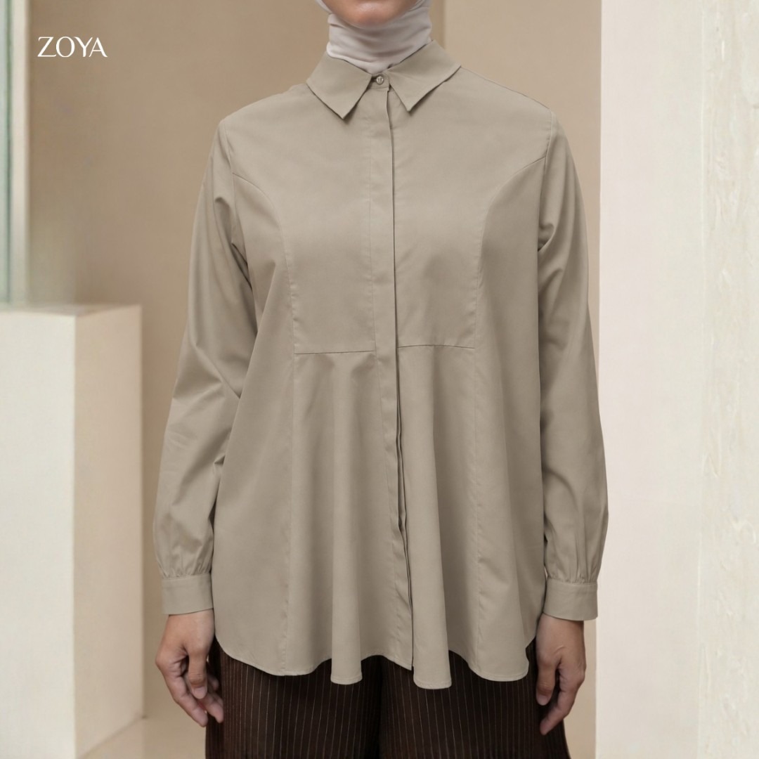 Zoya Variasi Cutting Shirt VC-Z01 - Atasan Blouse Officewear - Bahan Cotton