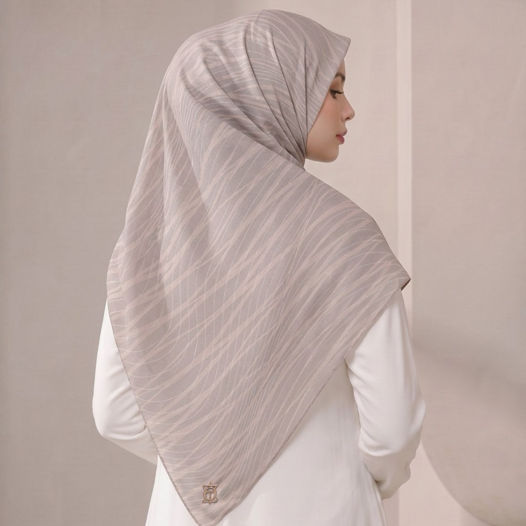 Zoya - Vara Lining Scarf - Kerudung Hijab Segiempat Motif - Pouch Ziplock