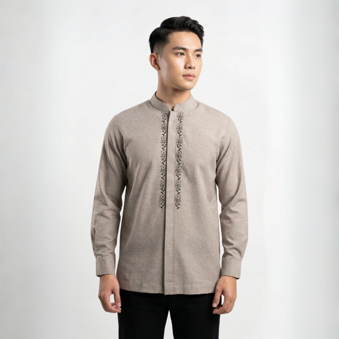 Zoya Varen Menswear - Baju Koko Pria Lengan Panjang - Bahan Int Rami