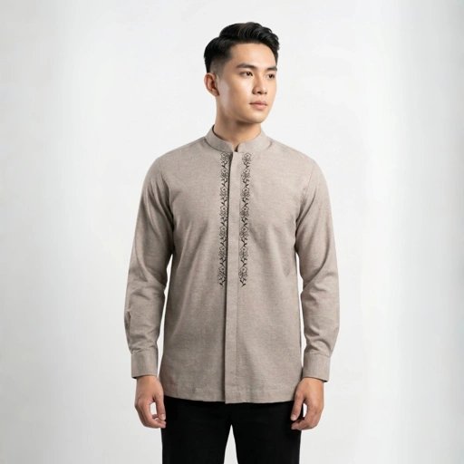 Image of Zoya Varen Menswear - Baju Koko Pria Lengan Panjang - Bahan Int Rami