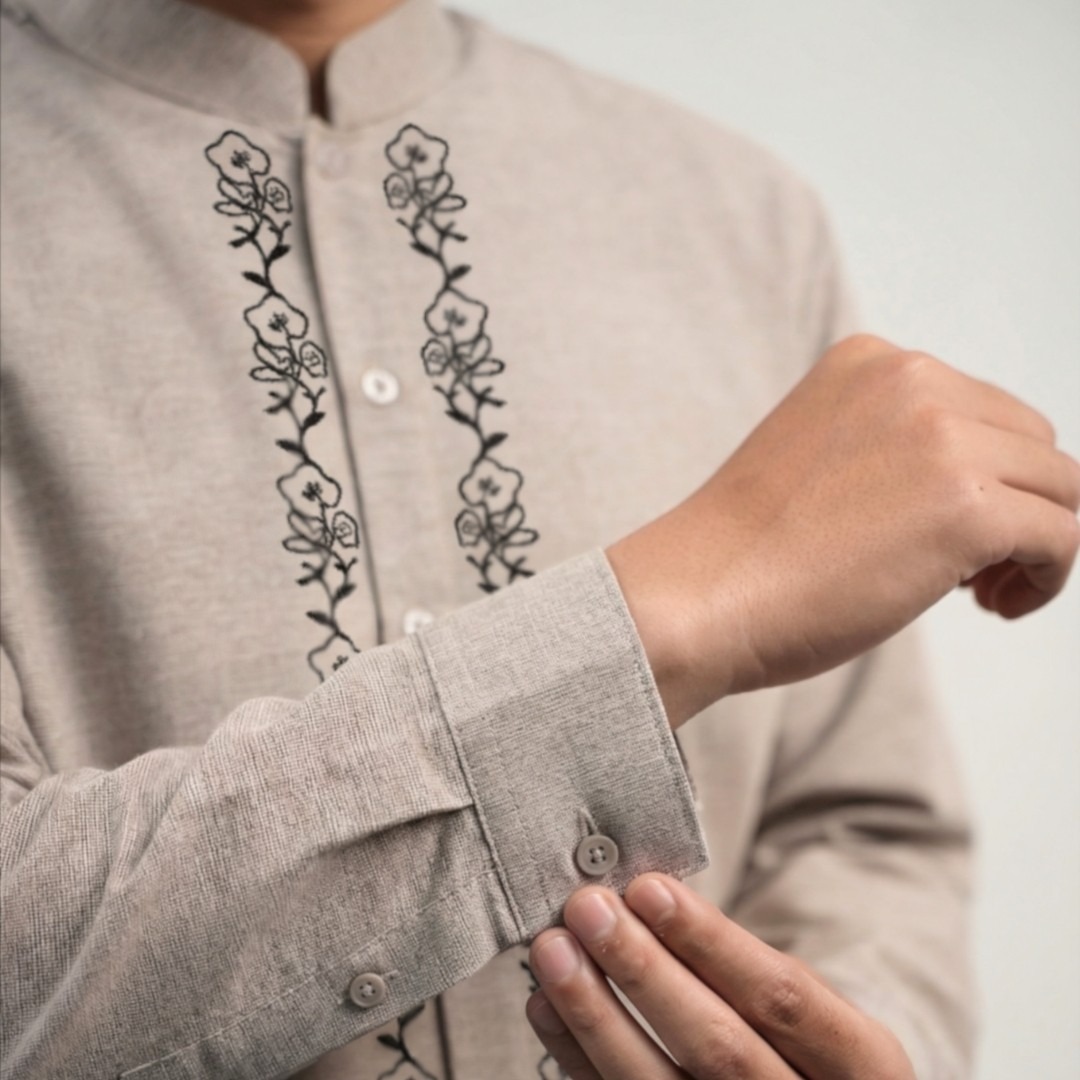 Zoya Varen Menswear - Baju Koko Pria Lengan Panjang - Bahan Int Rami