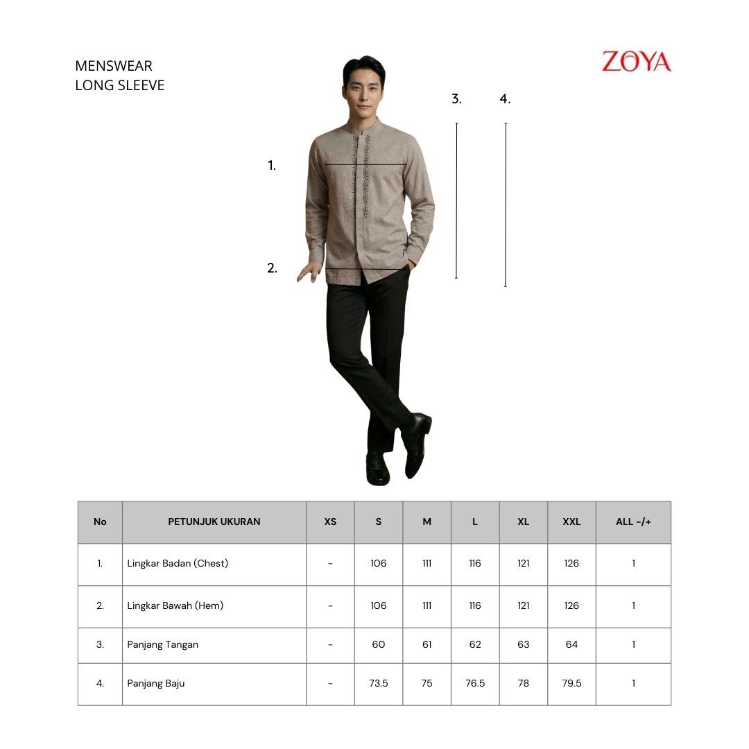 Zoya Varen Menswear - Baju Koko Pria Lengan Panjang - Bahan Int Rami