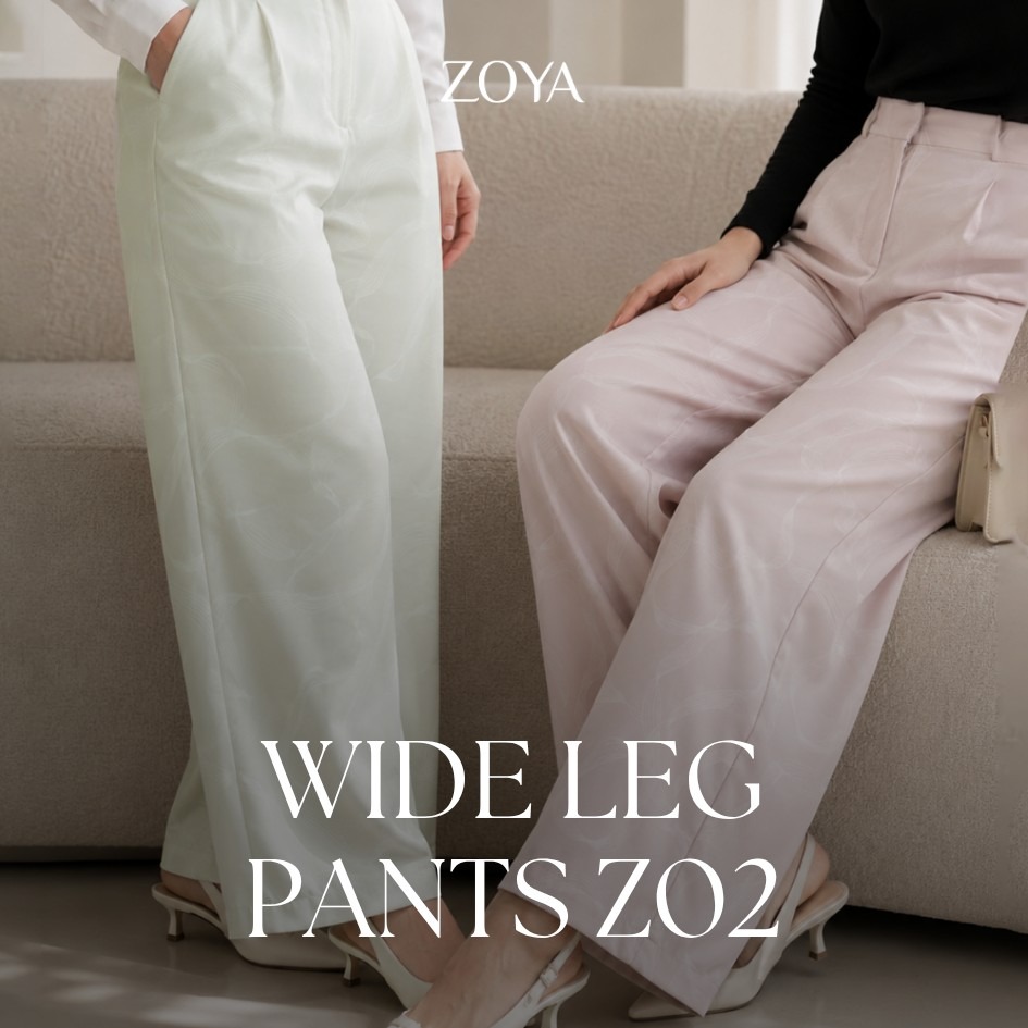 Zoya Wide Leg Print Pants WL Z02 - Celana Wanita - Bahan Wooly Stripe